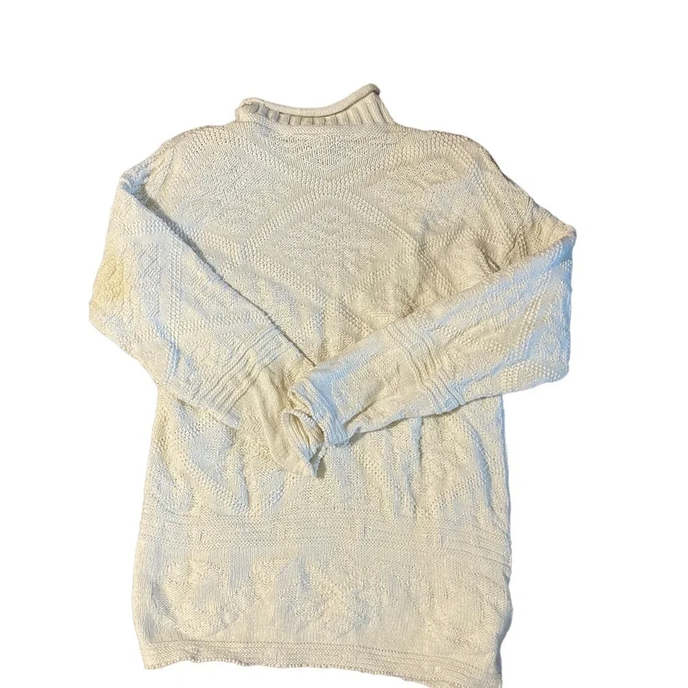 Vintage Women's XL Rebecca Lynn Ivory 100% Cotton Adele Knit Sweater USA